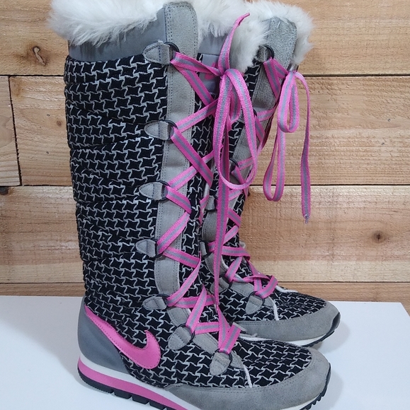 Nike Shoes - Nike Winter Hi 3 Premium, women's 8, Pink & Gray with white faux fur